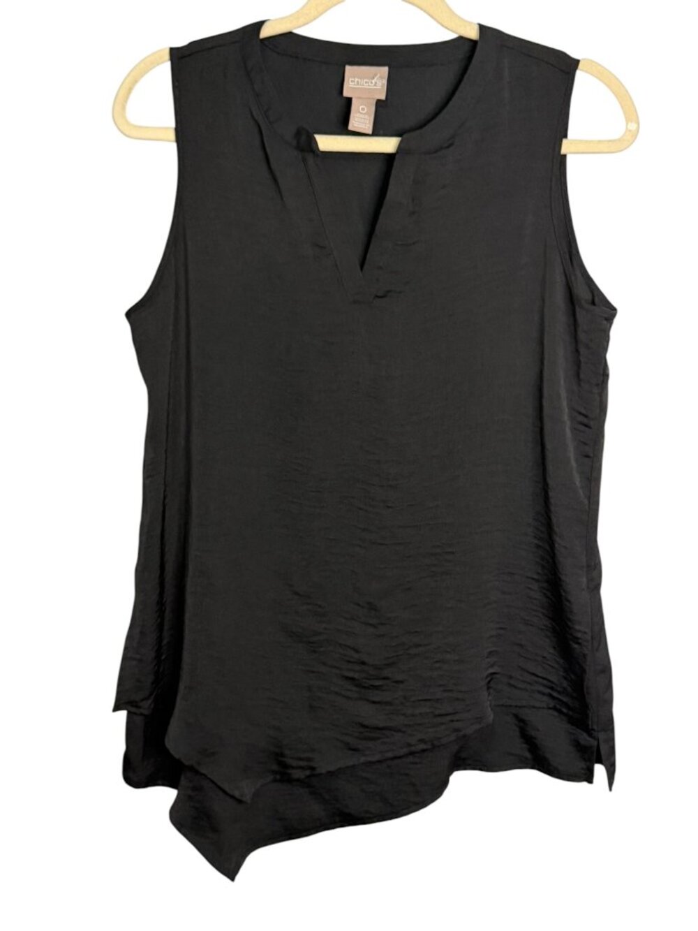 Chico's Blouse Women's Small Sleeveless Tank Top Summer Vacation Black Chicos 0